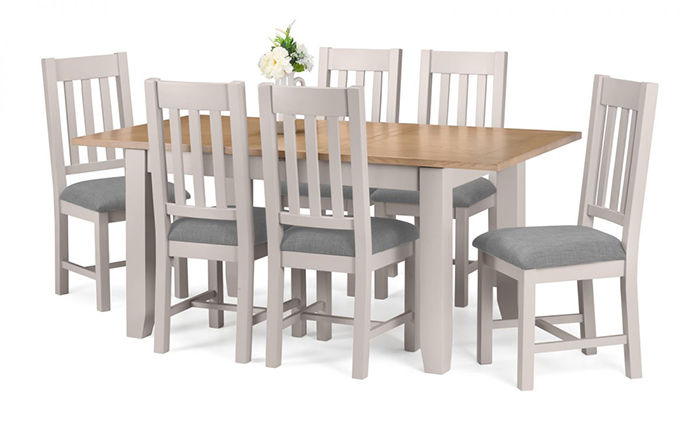 Richmond Dining Set Elephant Grey (4 Chairs) - Click Image to Close